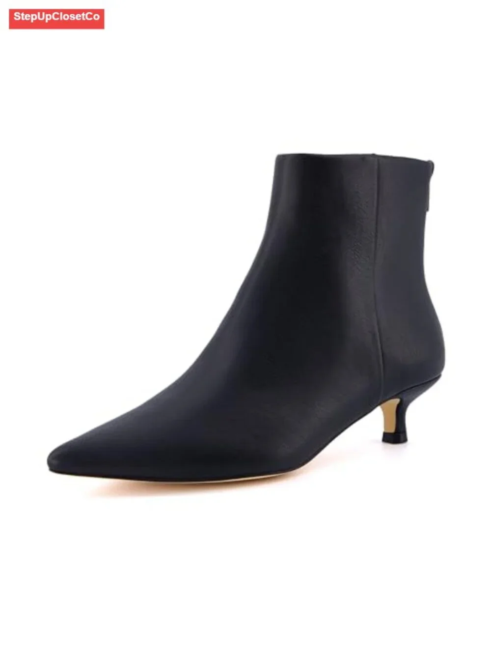 CUSHIONAIRE Women's Barbi Pointed Toe Kitten Heel Bootie – Soft Vegan Leather,